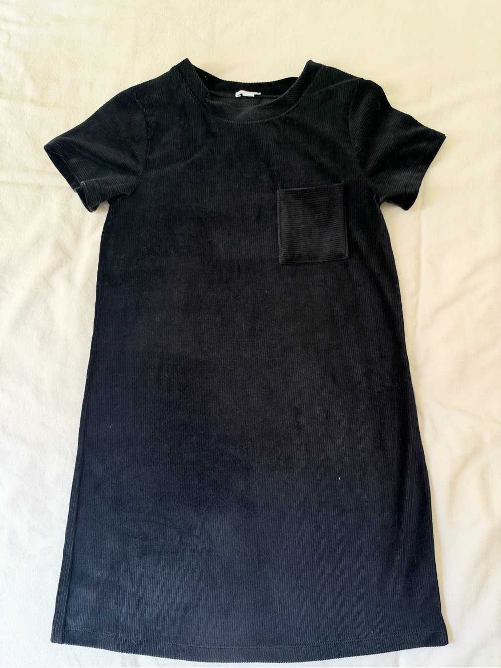 Splendid Girls Black Corduroy T-Shirt Dress Size 12 Like New